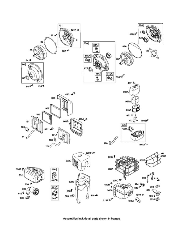Muffler/Gear Case Diagram and Parts List for 121300 0014-0571 Briggs and Stratton Engine